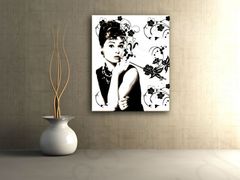E-shop Ručne maľovaný POP Art obraz Audrey Hepburn 80x100 cm