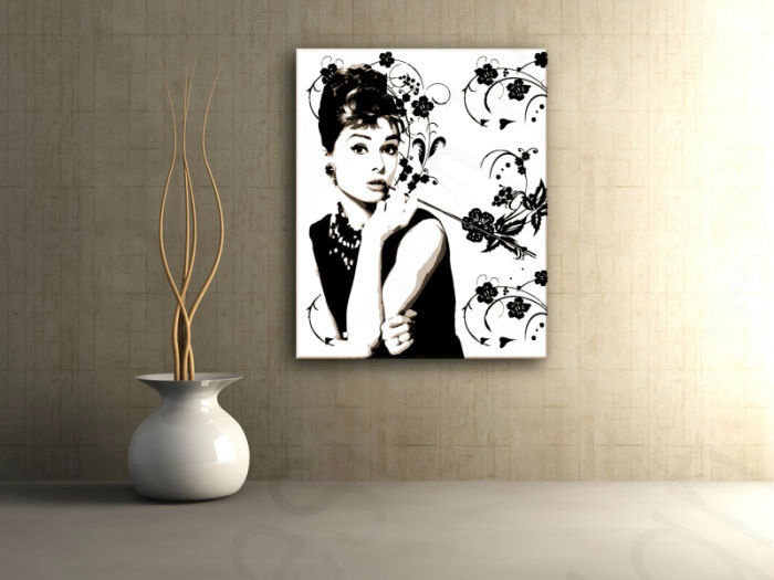 Levně Ručně malovaný obraz Audrey Hepburn ah6 v stylu POP Art