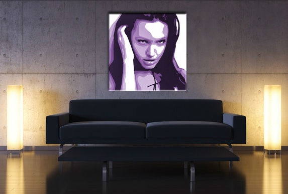 E-shop Ručne maľovaný POP Art obraz Angelina Jolie