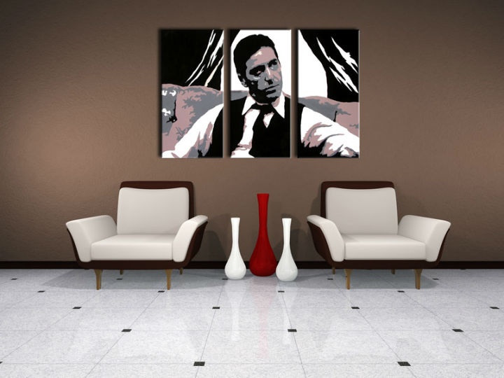 E-shop Ručne maľovaný POP Art obraz AL PACINO 3 dielny al11
