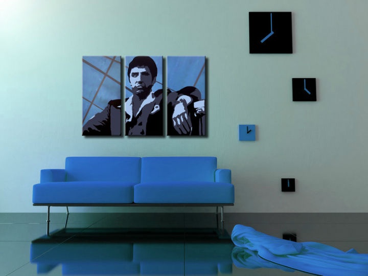 E-shop Ručne maľovaný POP Art obraz AL PACINO 3 dielny al19
