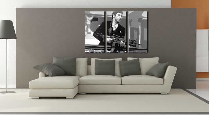E-shop Ručne maľovaný POP Art obraz AL PACINO 3 dielny al2