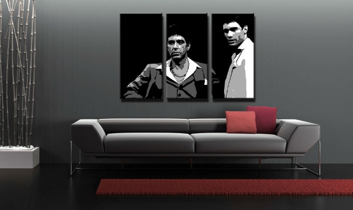 E-shop Ručne maľovaný POP Art obraz AL PACINO 3 dielny al31