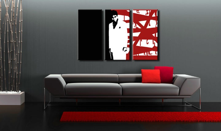E-shop Ručne maľovaný POP Art obraz AL PACINO 3 dielny al33