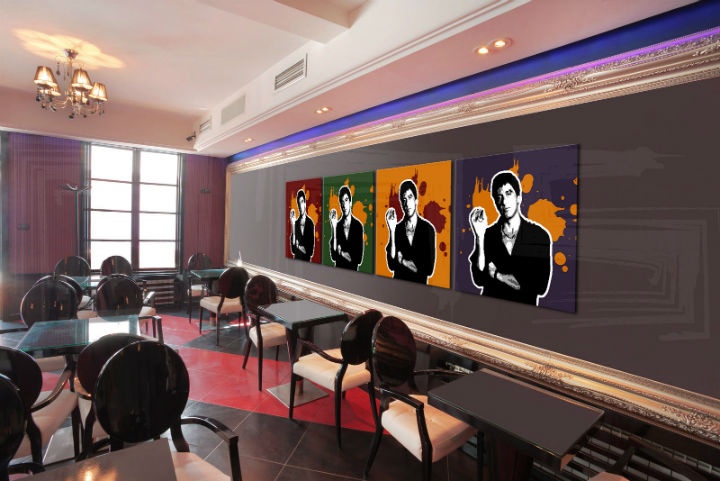 E-shop Ručne maľovaný POP Art obraz Scarface - AL PACINO 4 dielny al37