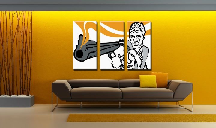 E-shop Ručne maľovaný POP Art obraz AL PACINO 3 dielny al7