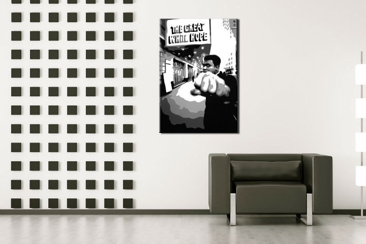 E-shop Ručne maľovaný POP Art obraz Muhamad Ali ali1