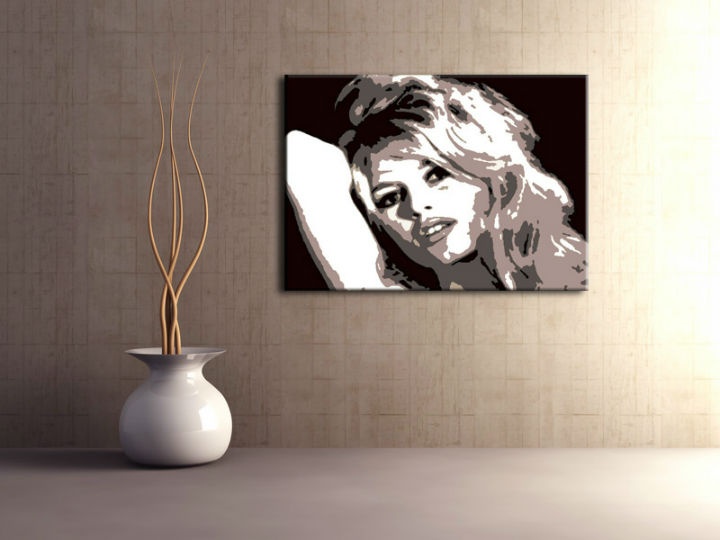 E-shop Ručne maľovaný POP Art obraz Brigitte Bardot