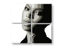 E-shop Ručne maľovaný POP Art obraz BEYONCÉ 60x60 cm