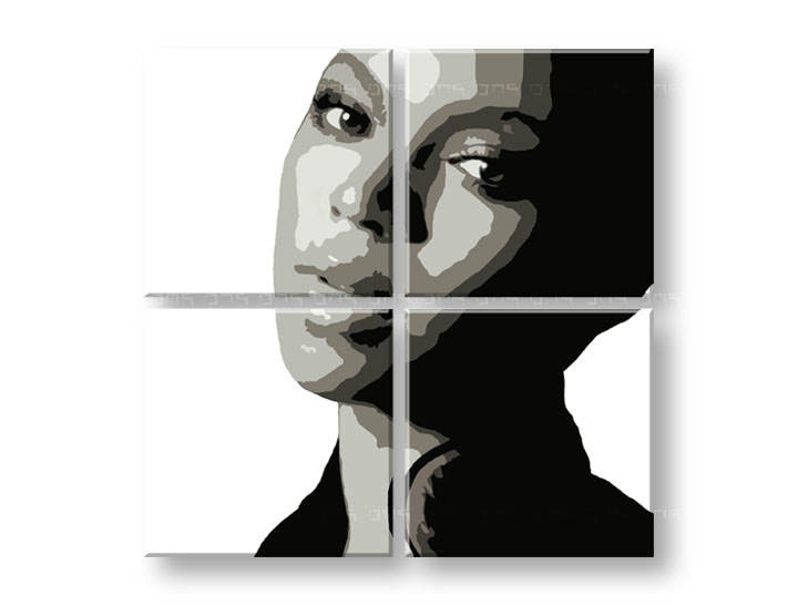 E-shop Ručne maľovaný POP Art obraz BEYONCÉ 4 dielny bey