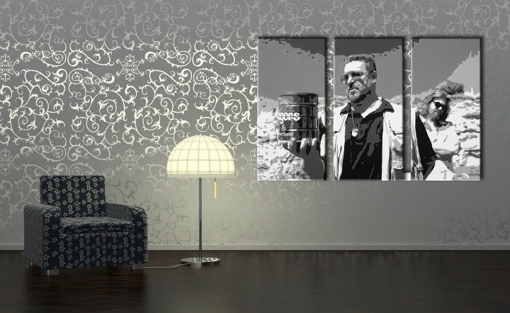 E-shop Ručne maľovaný POP Art obraz Big Lebowski 3 dielny bl1