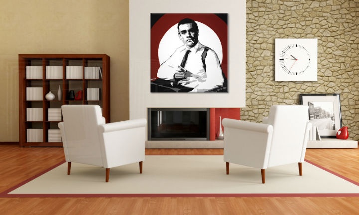 E-shop Ručne maľovaný POP Art obraz James Bond