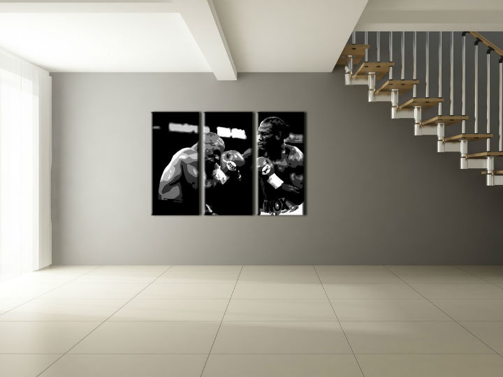 E-shop Ručne maľovaný POP Art obraz Tyson vs. Lewis 3 dielny box