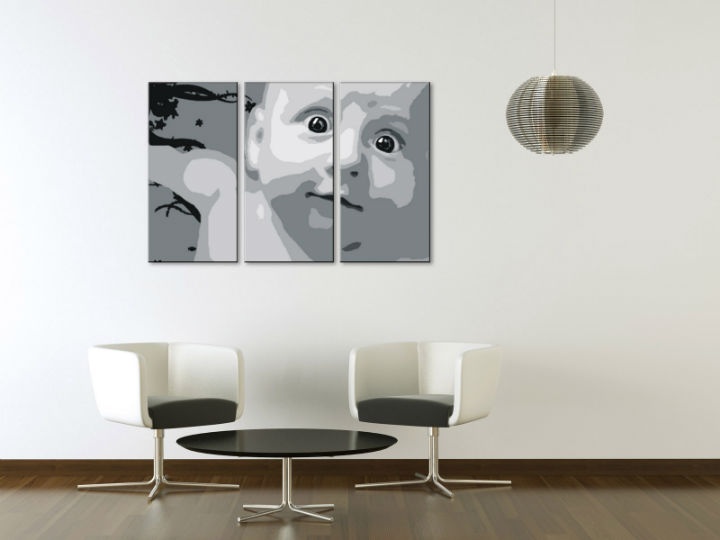 E-shop Ručne maľovaný POP Art obraz CHILD 3 dielny child