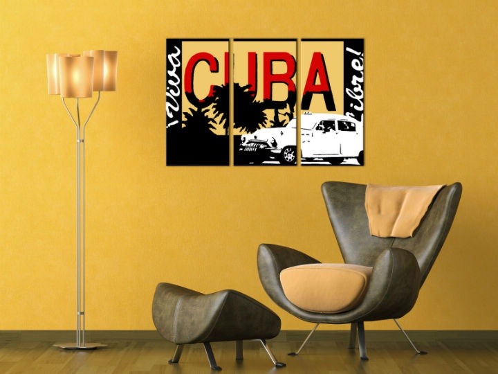 E-shop Ručne maľovaný POP Art obraz Cuba