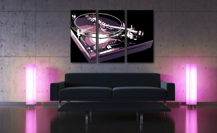 E-shop Ručne maľovaný POP Art obraz DJ 3 dielny dj