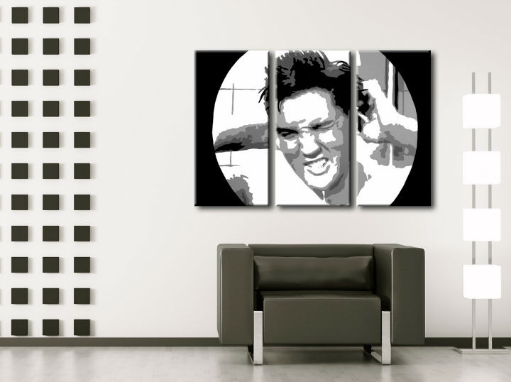 E-shop Ručne maľovaný POP Art obraz ELVIS