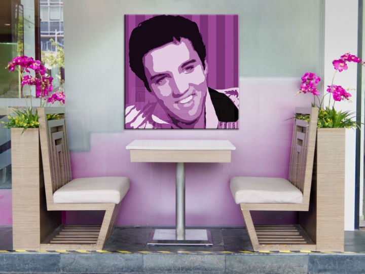 E-shop Ručne maľovaný POP Art obraz Elvis Presley
