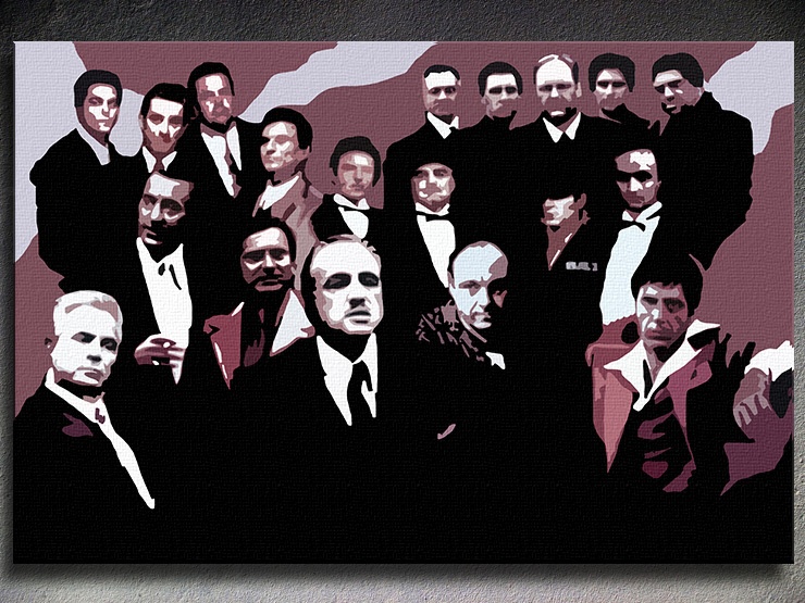 E-shop Ručne maľovaný POP Art obraz The MAFIA Family