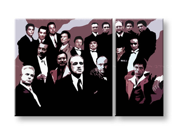 E-shop Ručne maľovaný POP Art obraz The Mafia Family family2