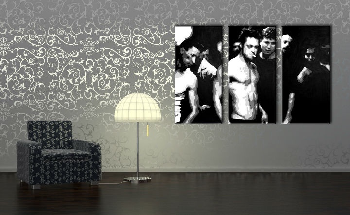 E-shop Ručne maľovaný POP Art obraz Fight Club 3 dielny fc