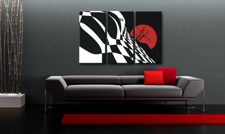 E-shop Ručne maľovaný POP Art obraz Abstract Chessboard