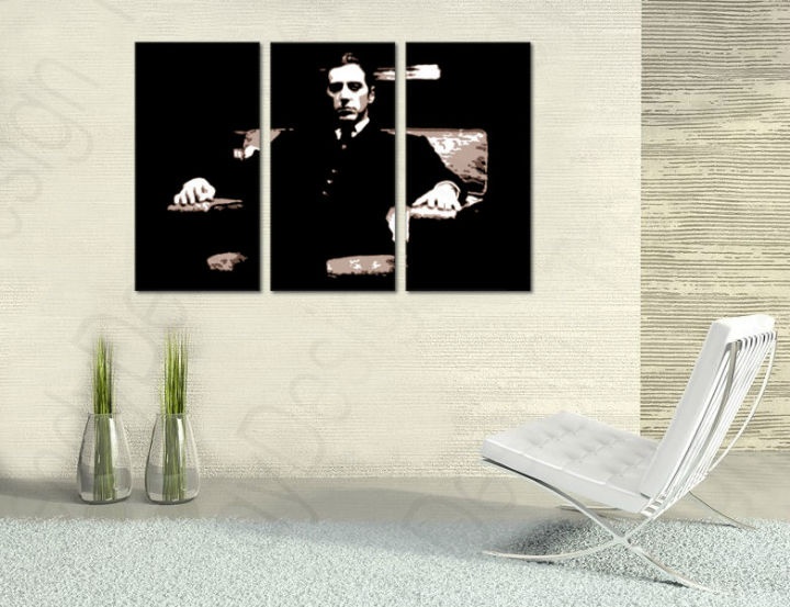 E-shop Ručne maľovaný POP Art obraz Godfather 3 dielny god10