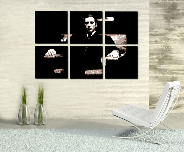 E-shop Ručne maľovaný POP Art obraz Godfather 6 dielny god11