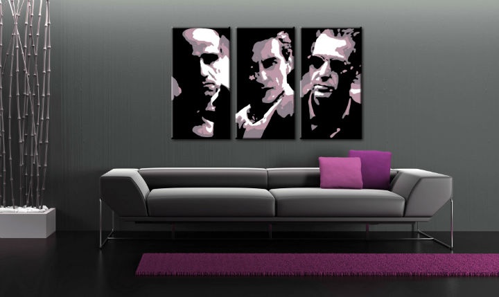 E-shop Ručne maľovaný POP Art obraz GODFATHER 3 dielny god3