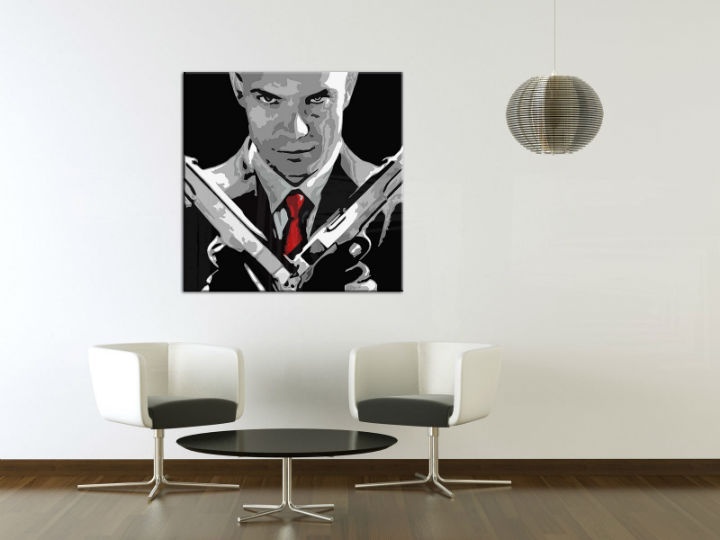 E-shop Ručne maľovaný POP Art obraz HITMAN