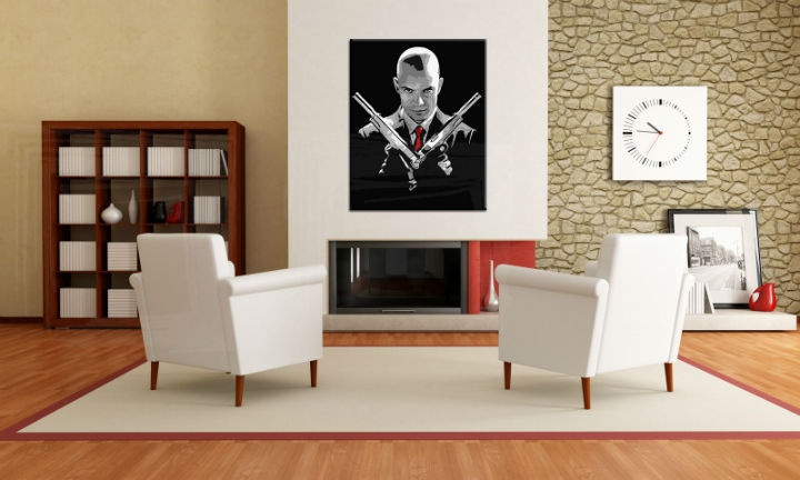 E-shop Ručne maľovaný POP Art obraz HITMAN hit