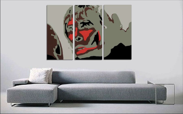 E-shop Ručne maľovaný POP Art obraz BROWN APE 3 dielny ibbrown