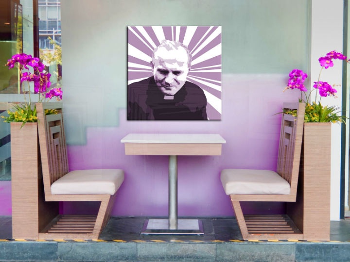 Levně Ručně malovaný obrázek Jana Pavla II. ve stylu POP Art. 1 část jp2