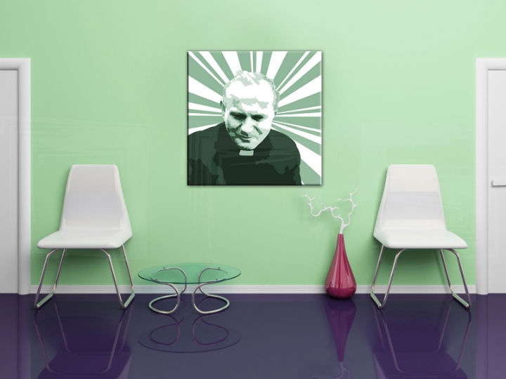 E-shop Ručne maľovaný POP Art obraz JÁN PAVOL II. jp3
