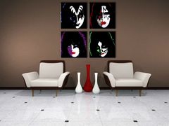 E-shop Ručne maľovaný POP Art obraz Kiss 80x80 cm