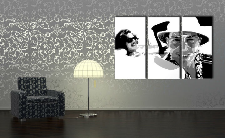 E-shop Ručne maľovaný POP Art obraz Fear and Loathing in Las Vegas 3 dielny lv