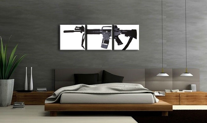 E-shop Ručne maľovaný POP Art obraz M-16 dielny 3 dielny m16a4