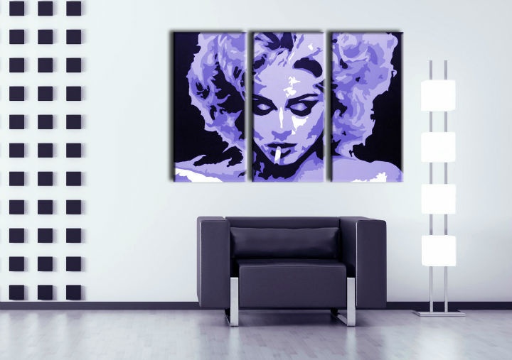 Levně Ručně malovaný obraz POP Art MADONNA, 3dílný obraz 0002 ma