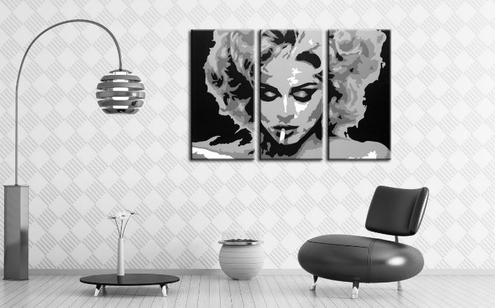 E-shop Ručne maľovaný POP Art obraz MADONNA 3 dielny ma2