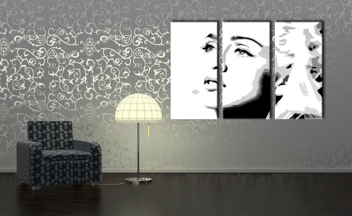 E-shop Ručne maľovaný POP Art obraz Madonna 3 dielny ma4