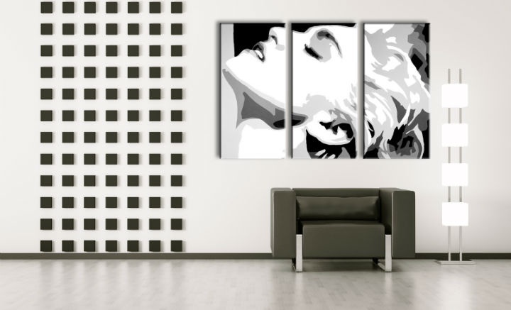 E-shop Ručne maľovaný POP Art obraz MADONNA 3 dielny ma5