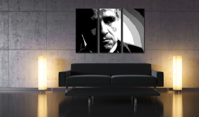 Levně Ručně malovaný obraz Marlona Branda ve stylu POP Art, 3 díly, mb