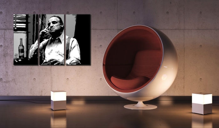 E-shop Ručne maľovaný POP Art obraz Marlon Brando 3 dielny mb2