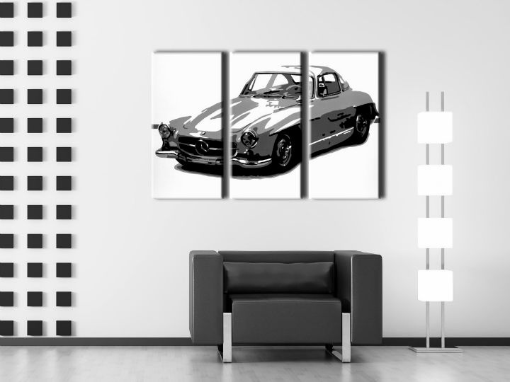 E-shop Ručne maľovaný POP Art obraz MERCEDES SL300