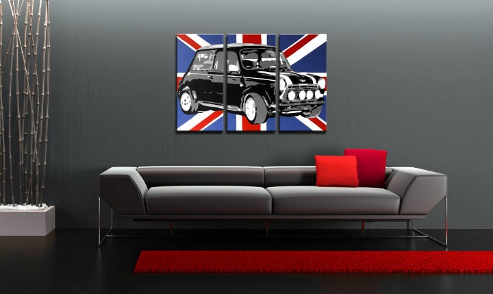E-shop Ručne maľovaný POP Art obraz MINI COOPER