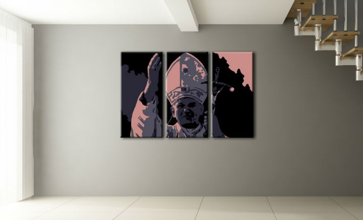 E-shop Ručne maľovaný POP Art obraz JÁN PAVOL II.