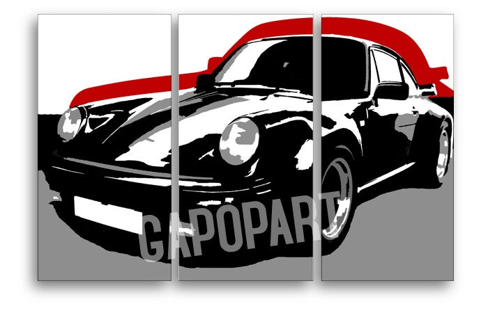 E-shop Ručne maľovaný POP Art obraz PORSCHE 911