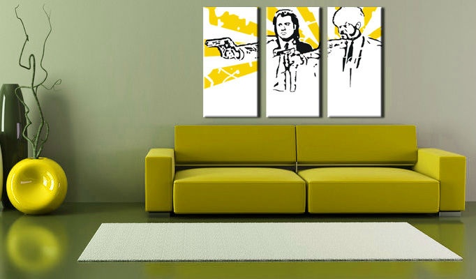 E-shop Ručne maľovaný POP Art obraz Pulp fiction 3 dielny pulp2