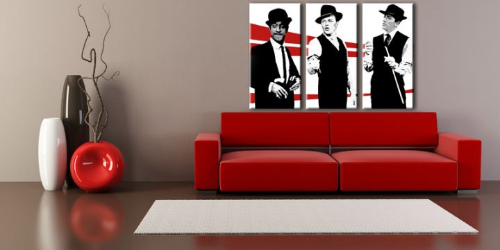 E-shop Ručne maľovaný POP Art obraz Rat Pack 3 dielny rp2