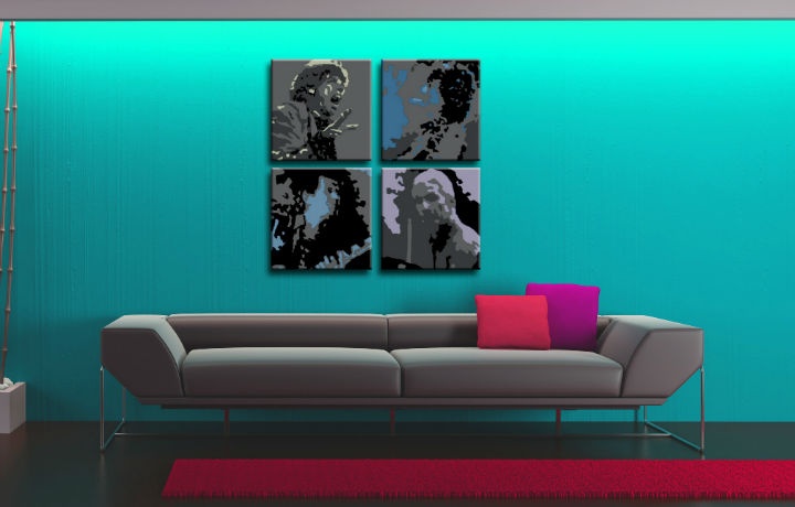 E-shop Ručne maľovaný POP Art obraz Rolling Stones